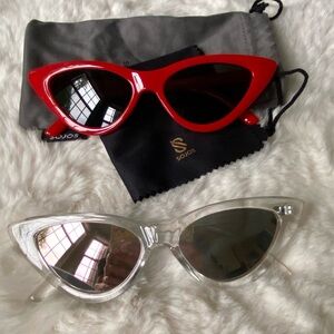 2 Solos Cat-eye Retro Sunglasses